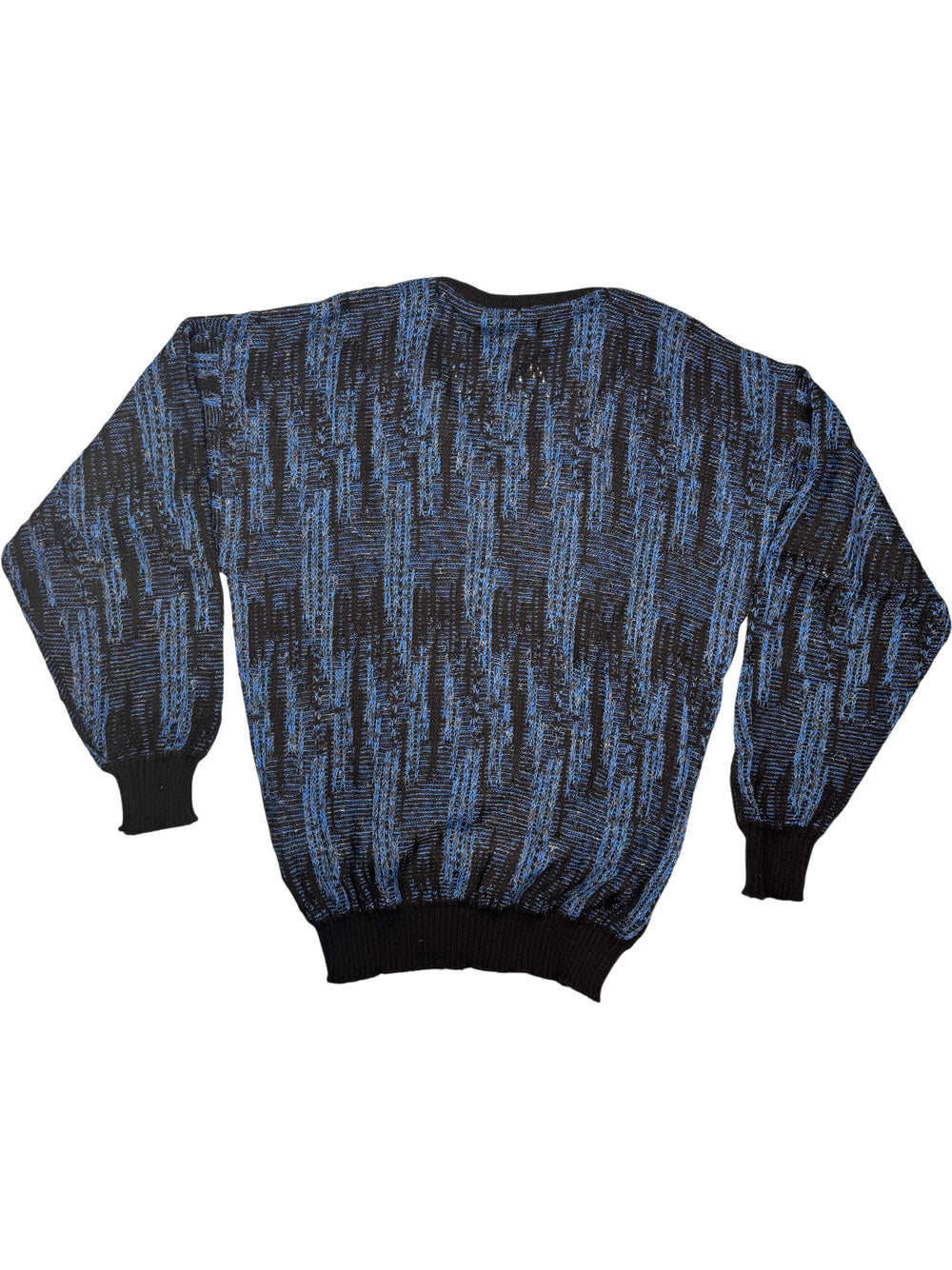 Bentley Casuals Blue Patterned Sweater - M - Think Vintage