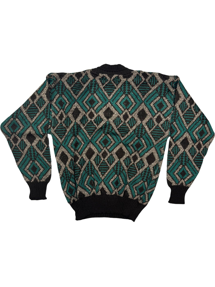 Bentley Casuals Geometric Knit Sweater - M - Think Vintage