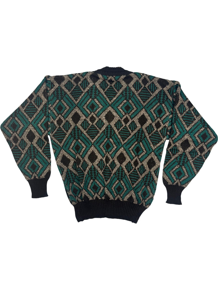 Bentley Casuals Geometric Pattern Sweater - M - Think Vintage