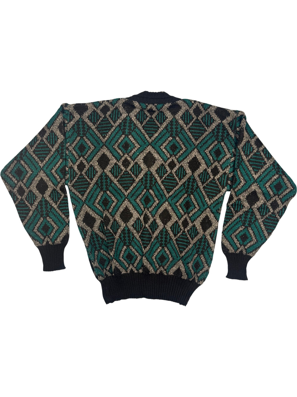 Bentley Casuals Geometric Pattern Sweater - M - Think Vintage Online Ltd