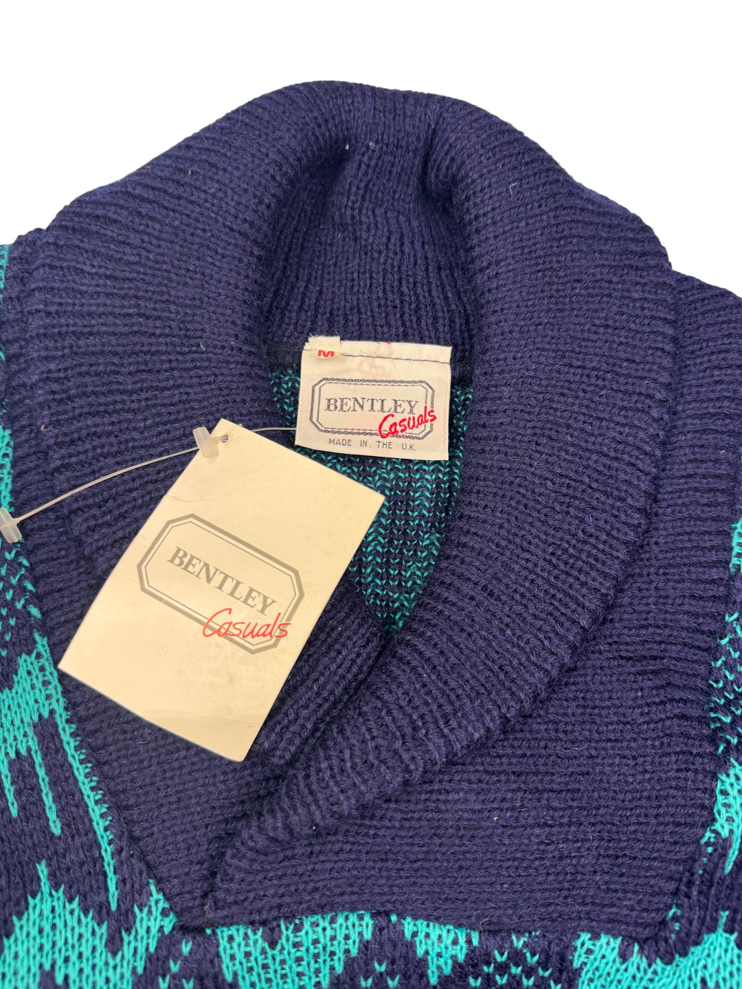 Bentley Casuals Geometric Pattern Sweater - M - Think Vintage ltd