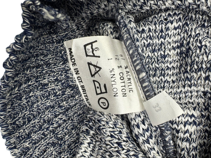 Bentley Casuals Grey Patterned V-Neck Sweater - L - Think Vintage ltd