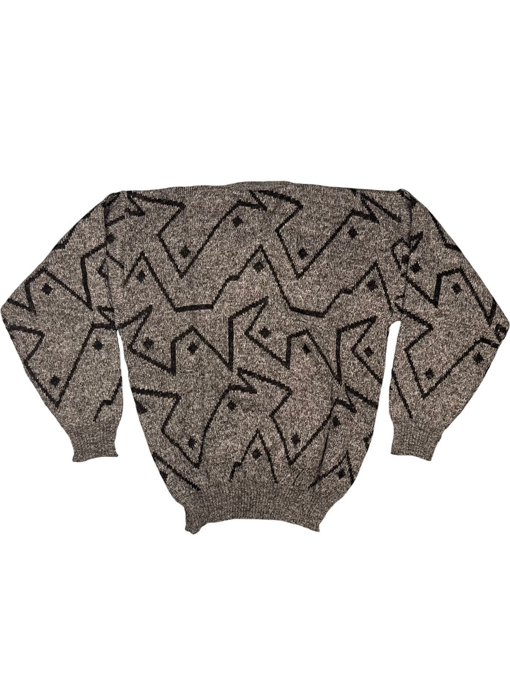 Bentley Casuals Patterned V-Neck Sweater - M - Think Vintage ltd