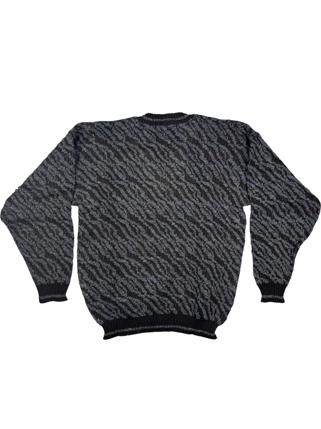 Bentley Casuals V-Neck Patterned Sweater - L - Think Vintage Online Ltd