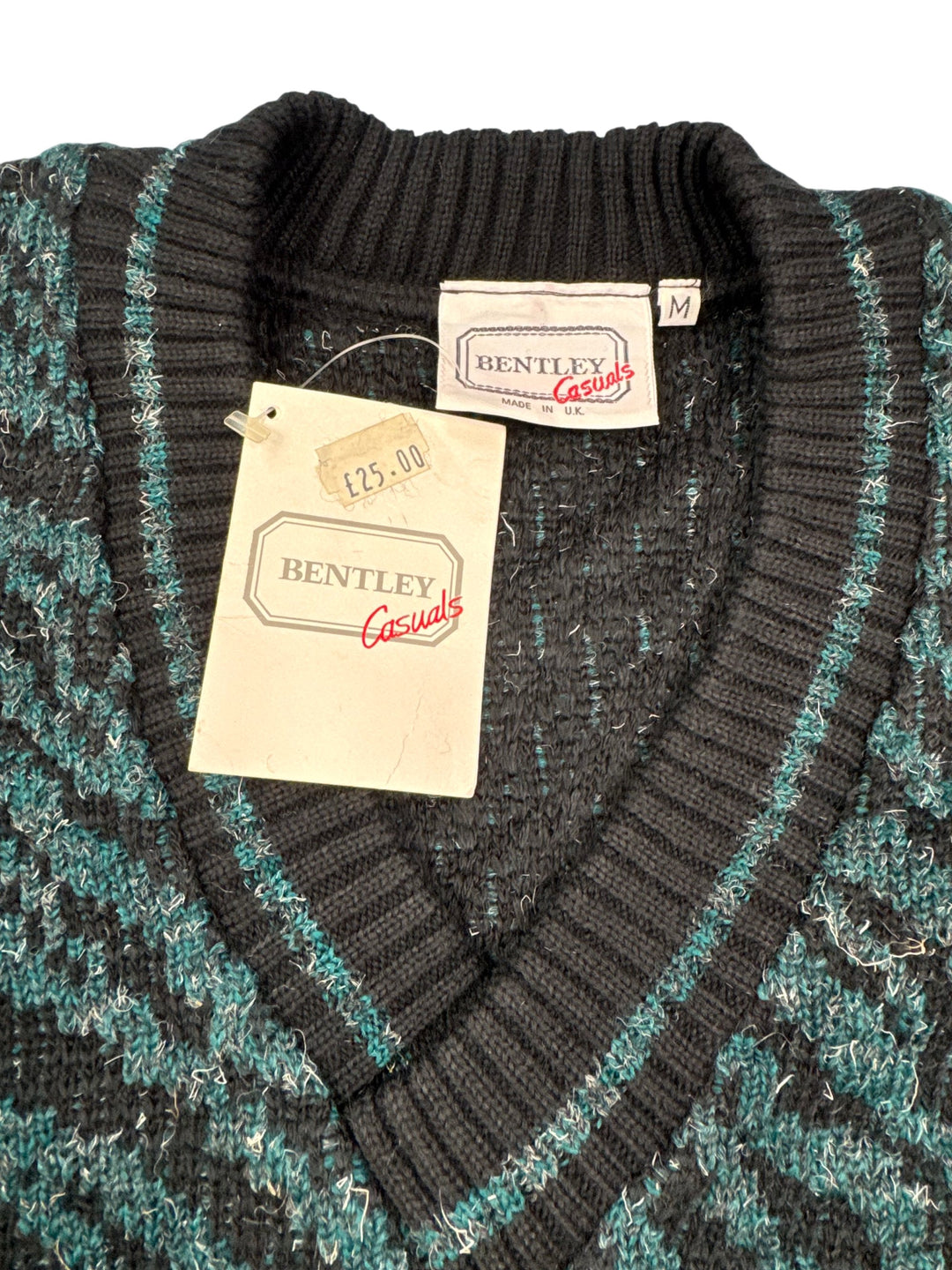 Bentley Casuals V-Neck Sweater - M - Think Vintage ltd