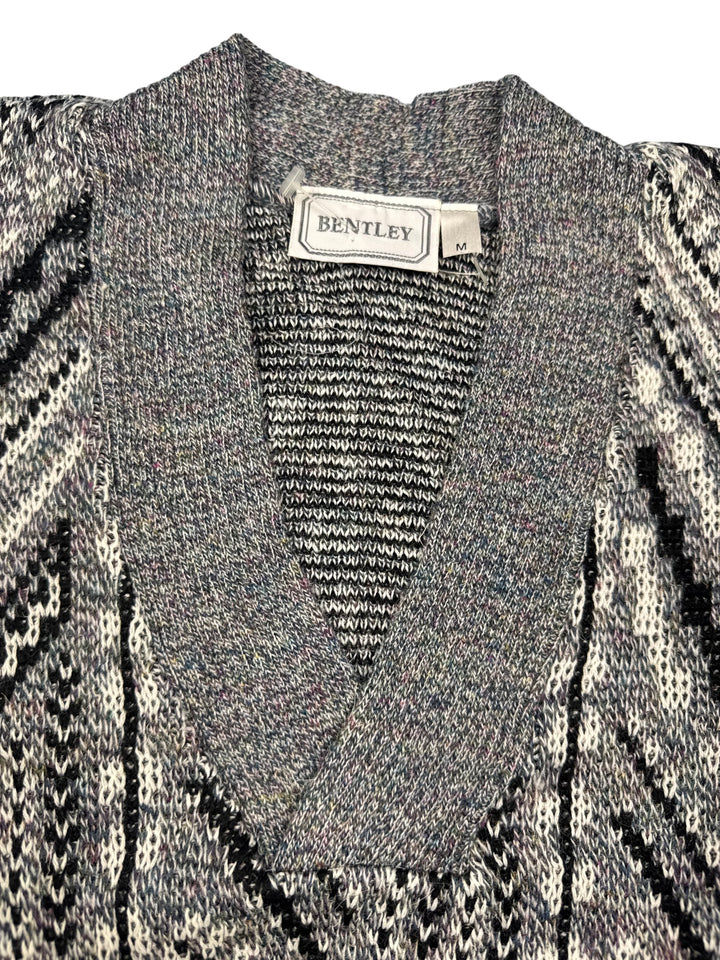 Bentley Geometric Knit Sweater - M - Think Vintage Online Ltd