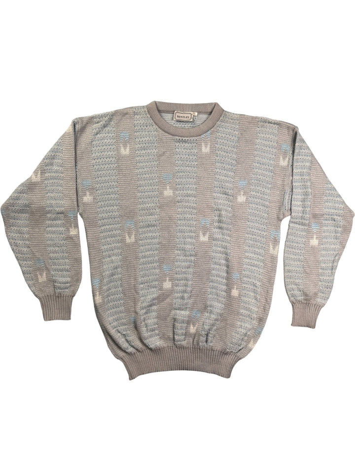 Bentley Patterned Knit Sweater - M - Think Vintage Online Ltd