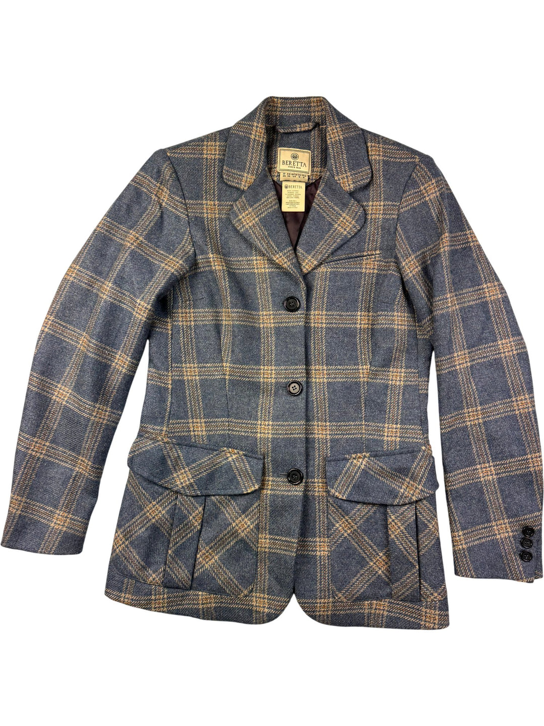 Beretta Plaid Wool Cashmere Jacket - S - Think Vintage ltd