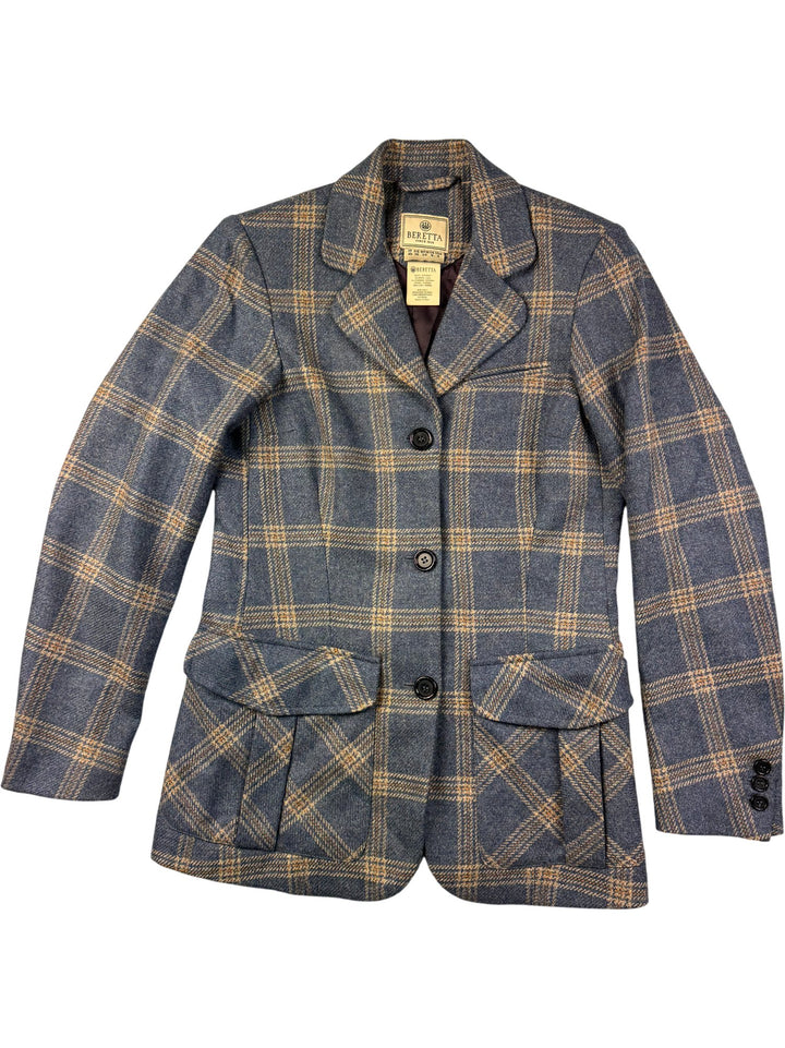 Beretta Plaid Wool Cashmere Jacket - S - Think Vintage ltd