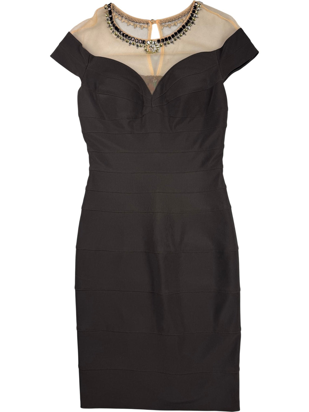 Bernshaw Jewel Neck Cap Sleeve Dress - S - Think Vintage ltd