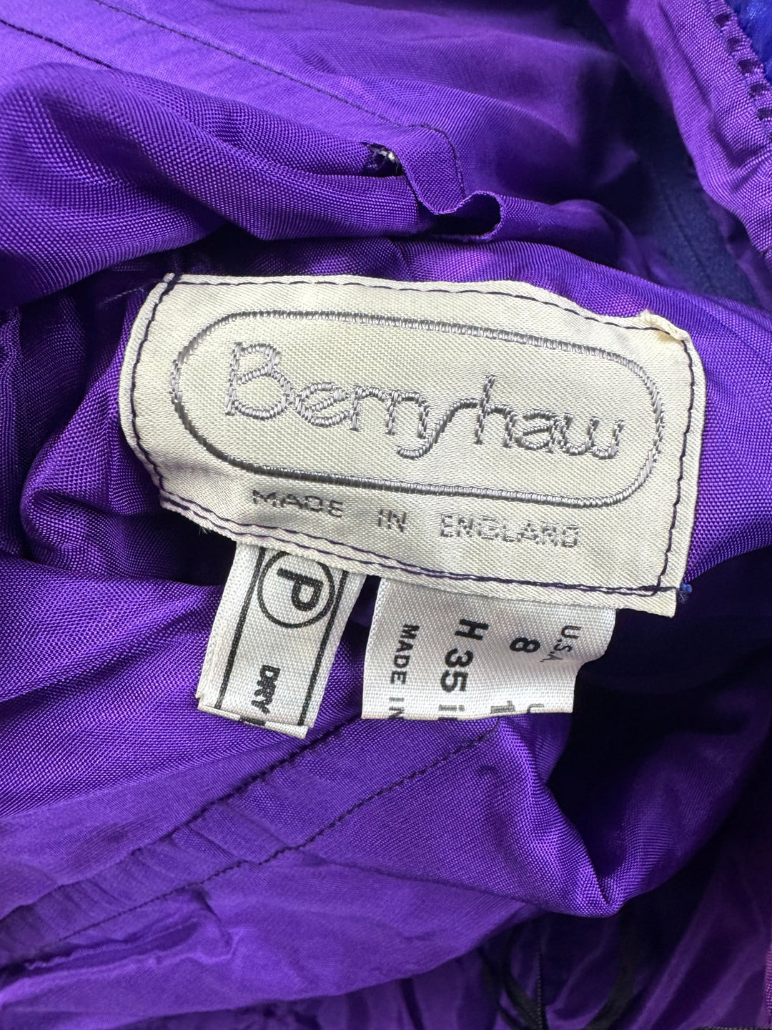 Berryshaw Purple Ruffled Cocktail Dress - W27 - Think Vintage ltd