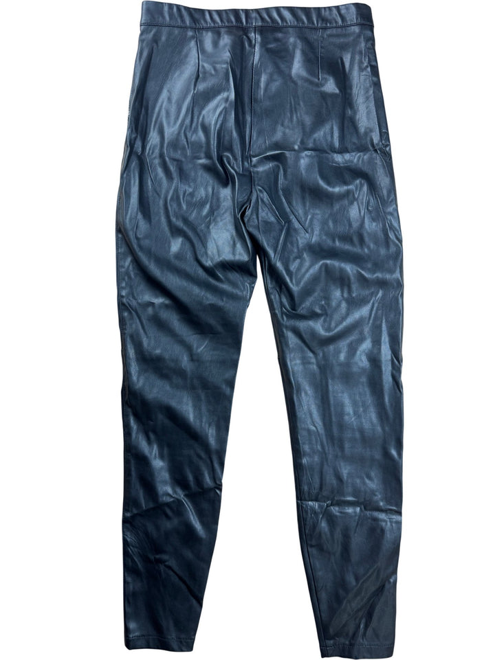 Bershka Black Leather Trousers - W26 - Think Vintage ltd