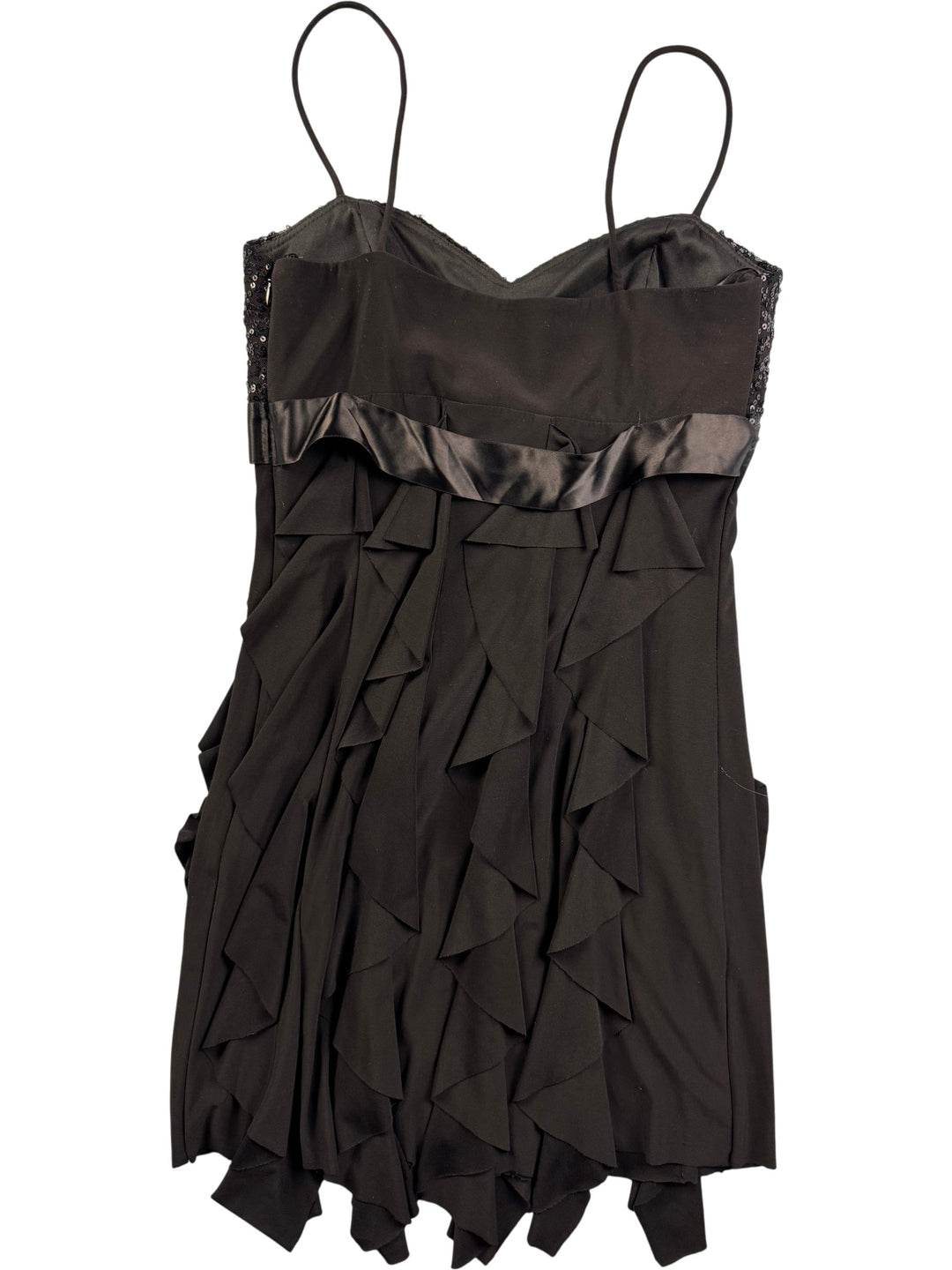 Betsy & Adam Black Evening Top/Mini Dress - S - Think Vintage Online Ltd