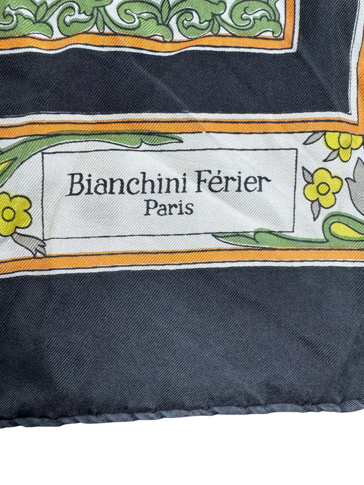 Bianchini Férier Silk Scarf Black Multicolor - Think Vintage ltd