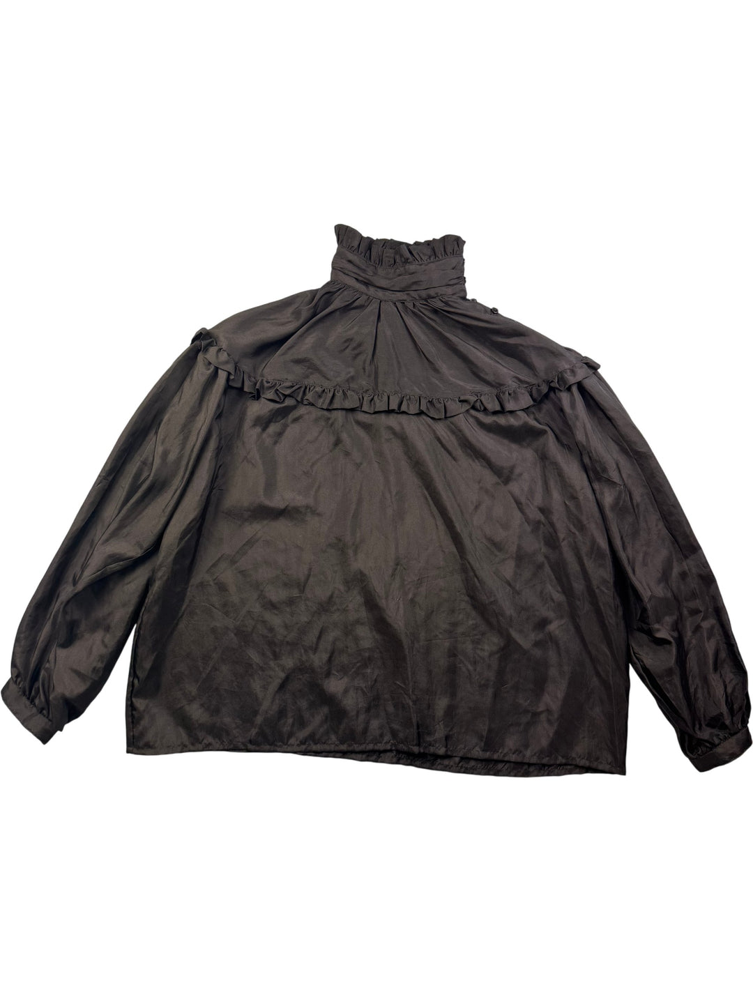 Biba Black Silk Ruffled Blouse