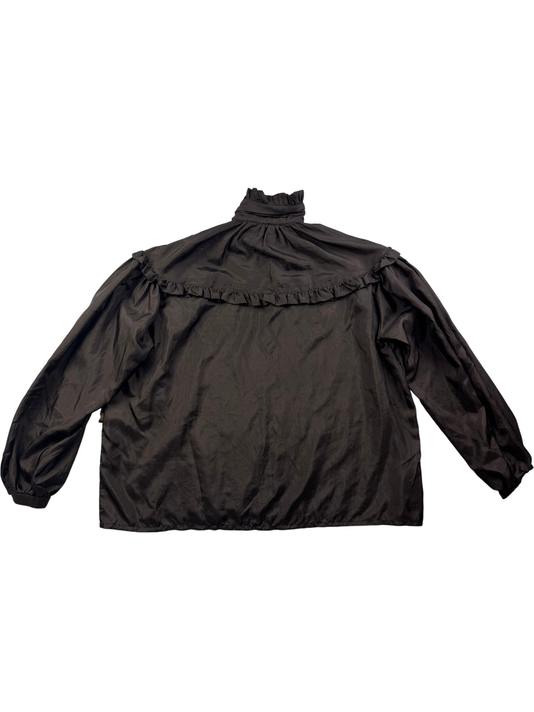 Biba Black Silk Ruffled Blouse