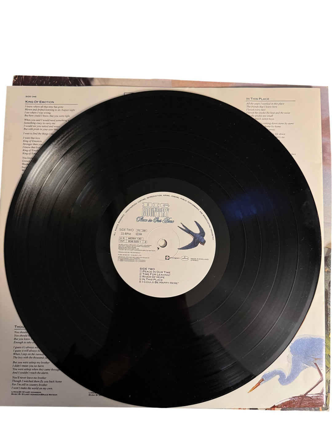 Big Country Peace In Our Time Vinyl - Good - Think Vintage ltd