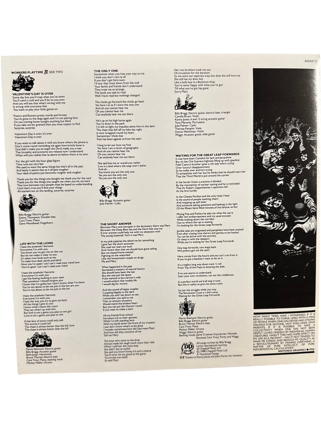 Billy Bragg Workers Playtime Vinyl Record - Think Vintage Online Ltd