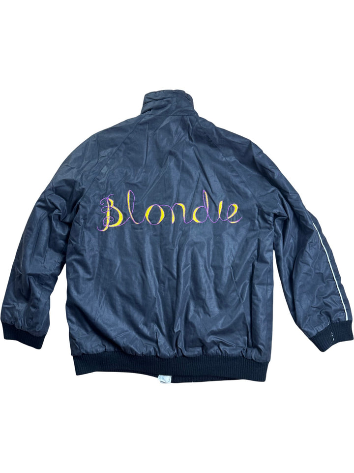 Black Blondie Embroidered Bomber Jacket - M - Think Vintage ltd
