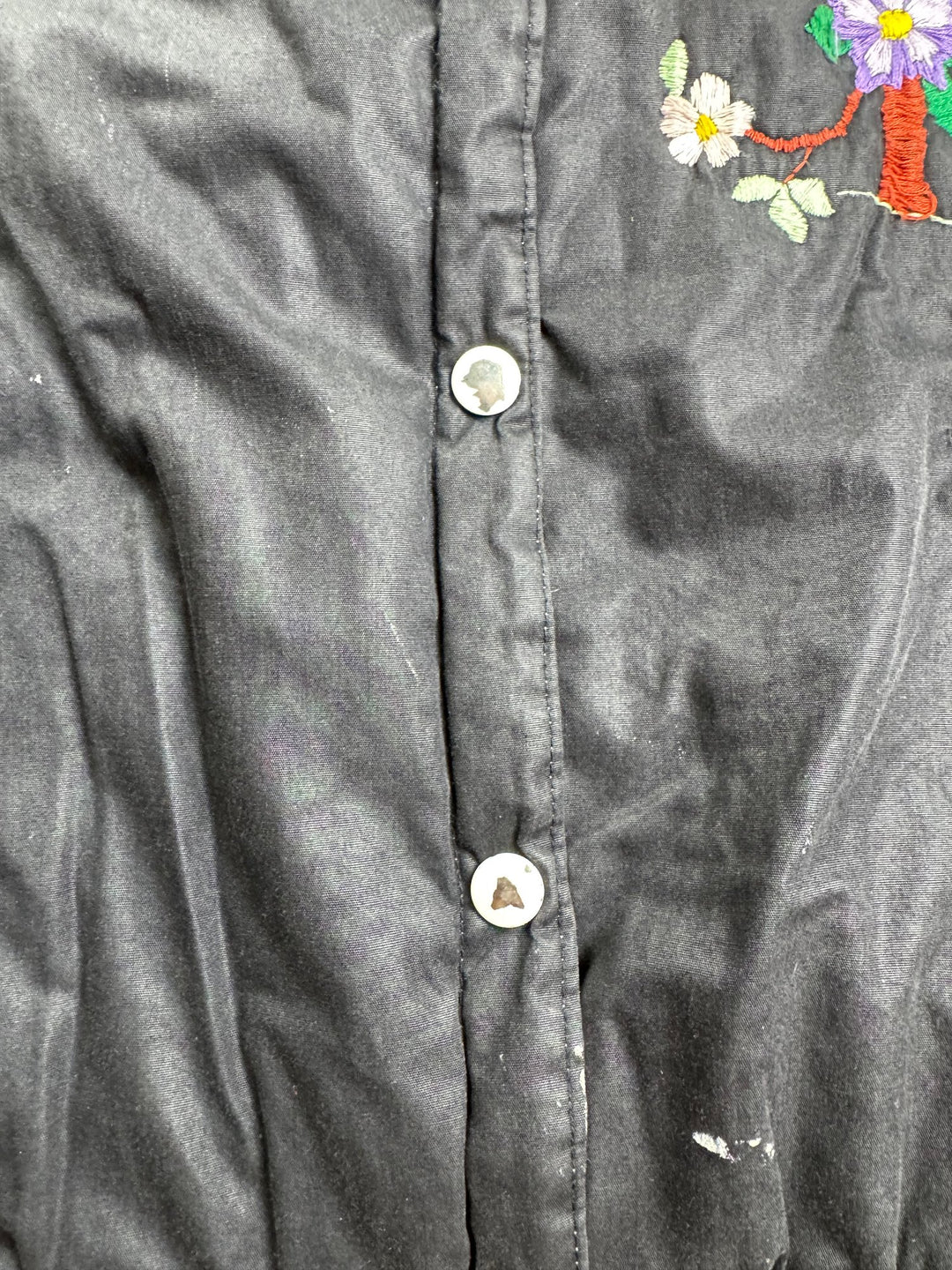 Black Blondie Embroidered Bomber Jacket - M - Think Vintage ltd