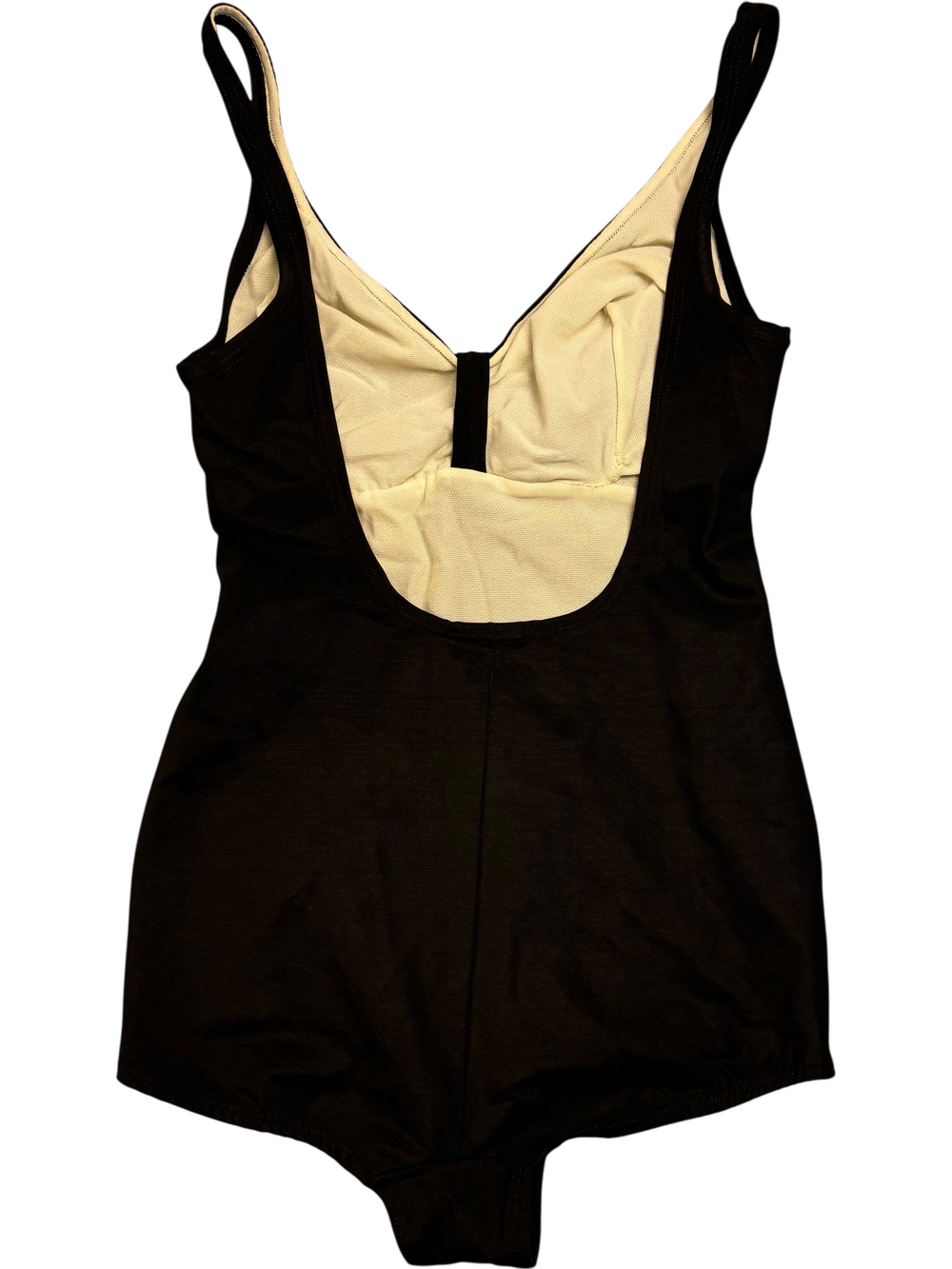 Black Bow Front One-Piece Swimsuit - M - Think Vintage