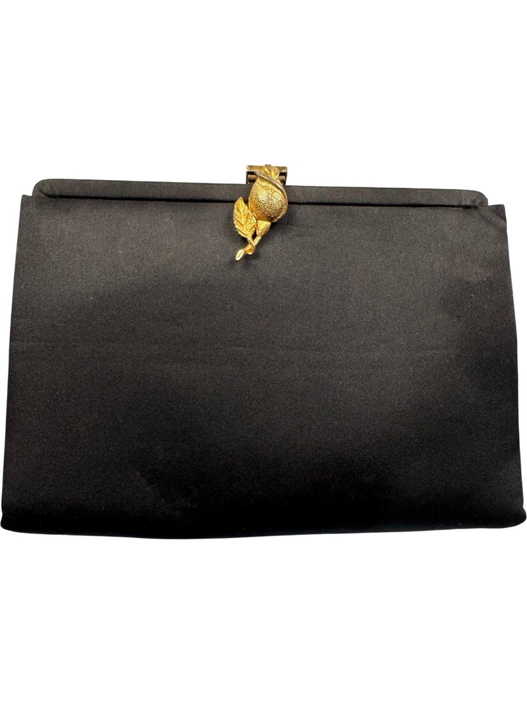 Black Clutch Bag with Gold Detail - Think Vintage Online Ltd