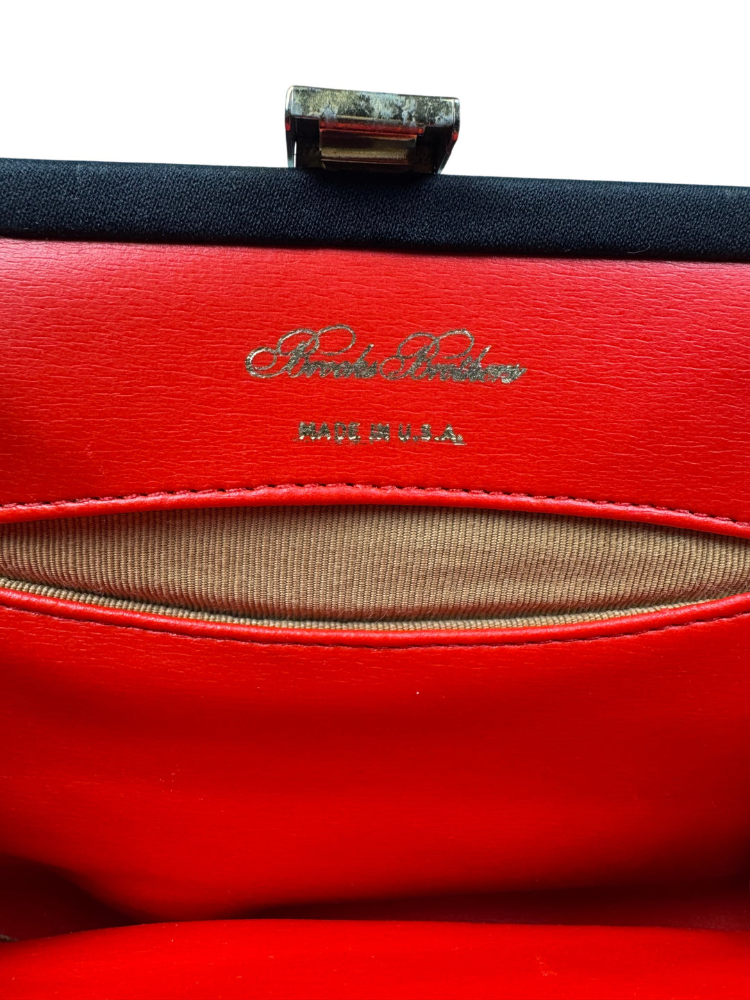 Black Clutch Bag with Gold Detail - Think Vintage Online Ltd