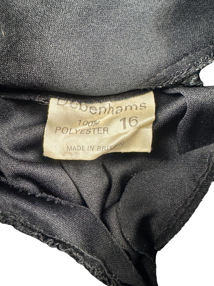 Black Crocheted Collar Dress - S - Think Vintage ltd