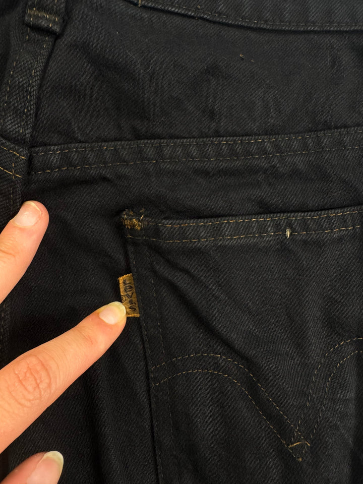 Black Denim Jeans - W26 L32 - Think Vintage