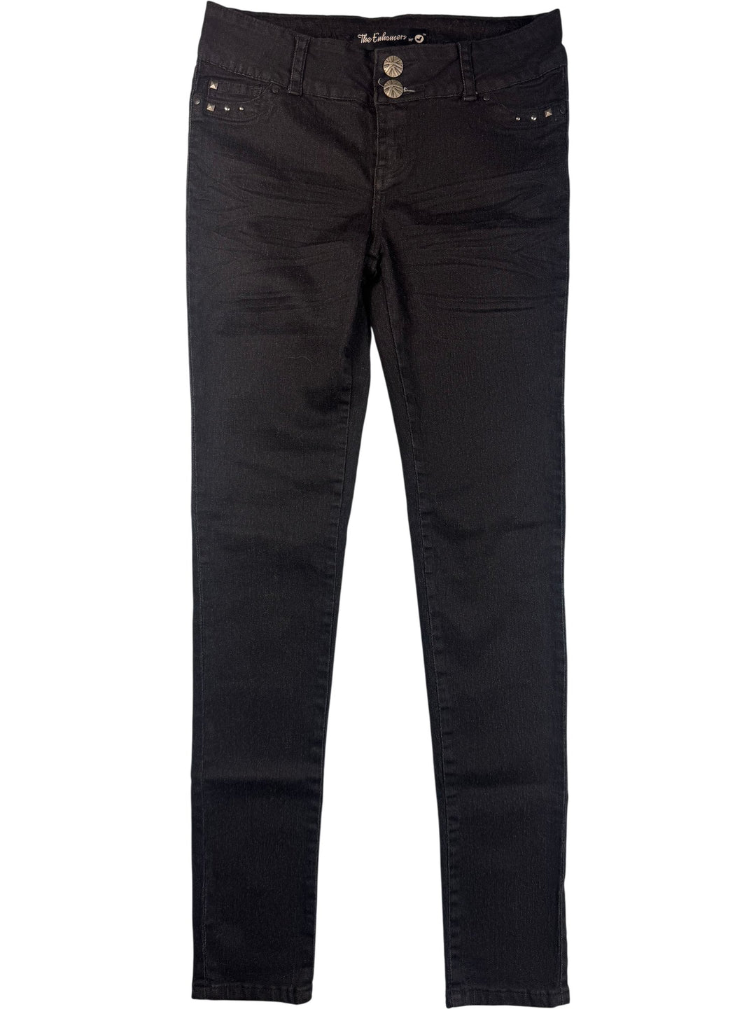 Black Denim Skinny Jeans - W29 - Think Vintage ltd