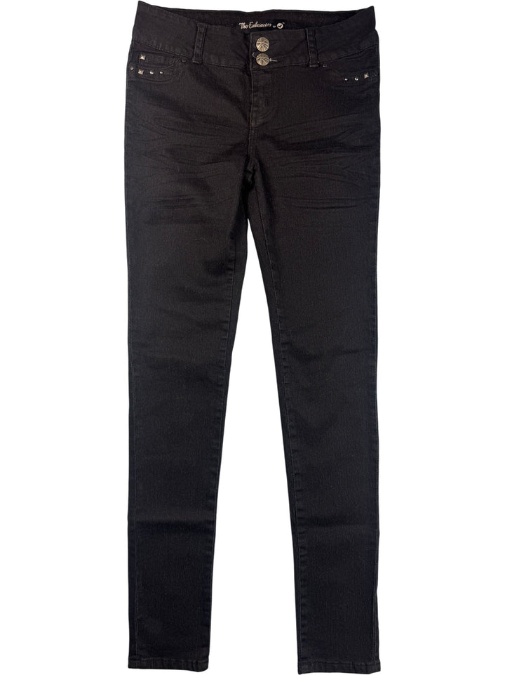 Black Denim Skinny Jeans - W29 - Think Vintage ltd