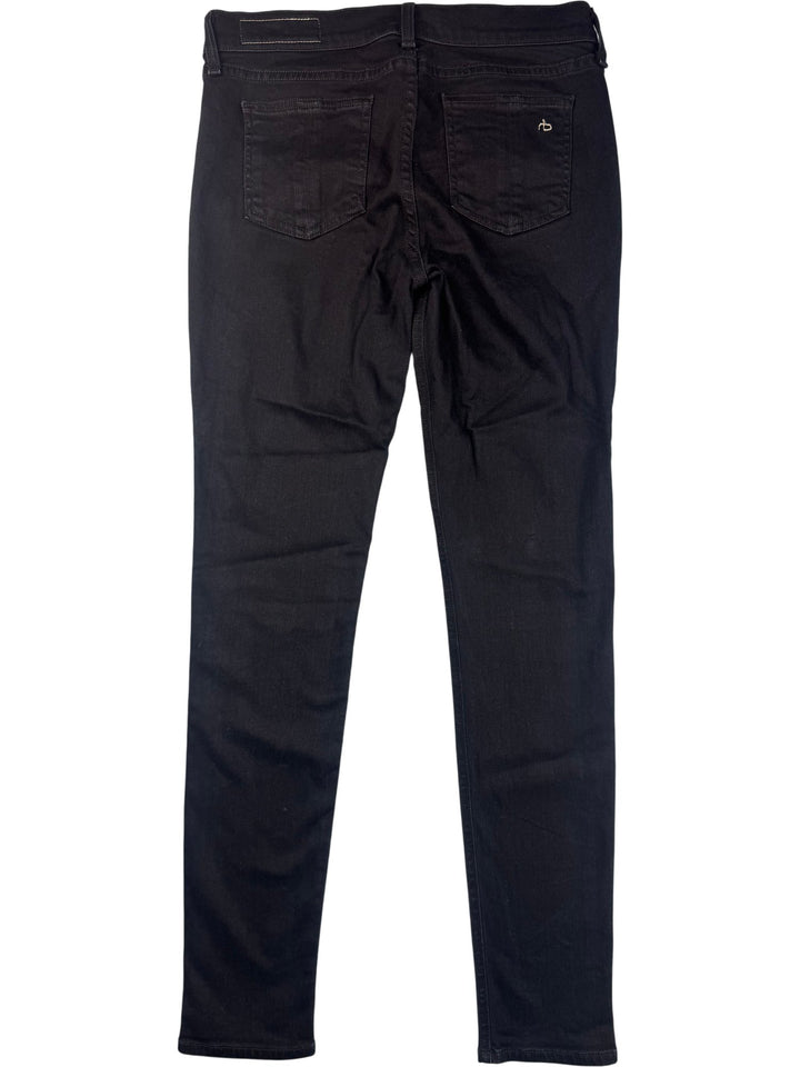Black Denim Skinny Jeans - W29 - Think Vintage ltd