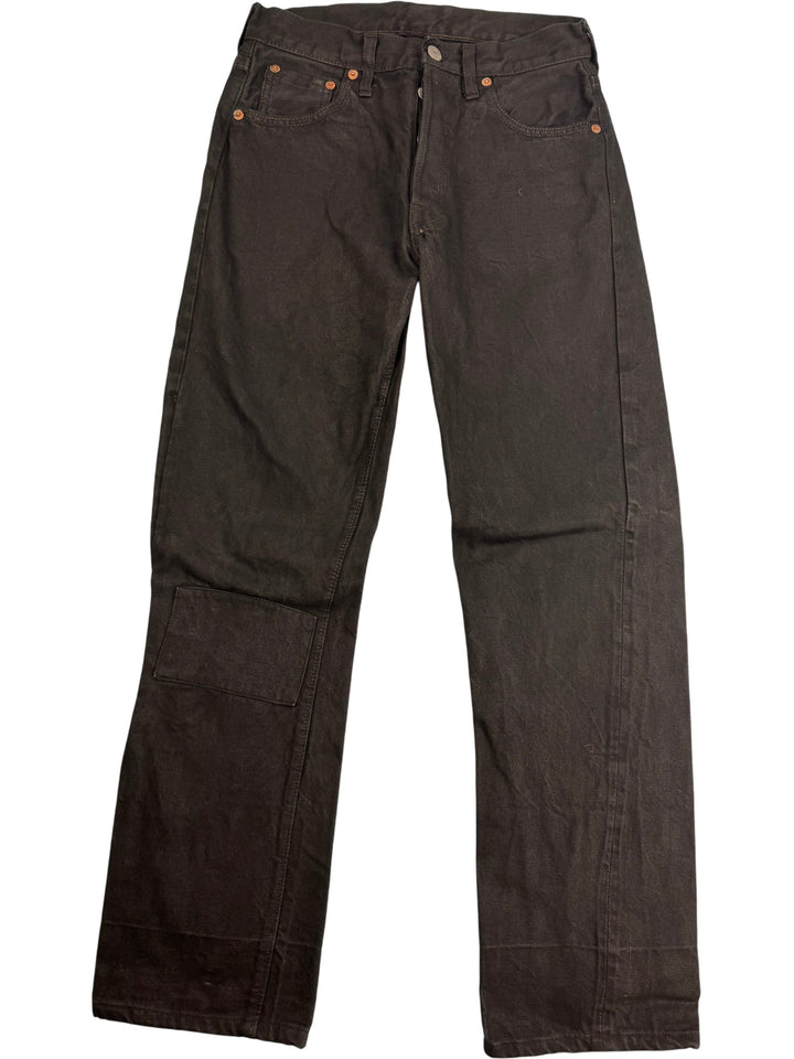 Black Denim Straight Leg Jeans - W27 L28 - Think Vintage