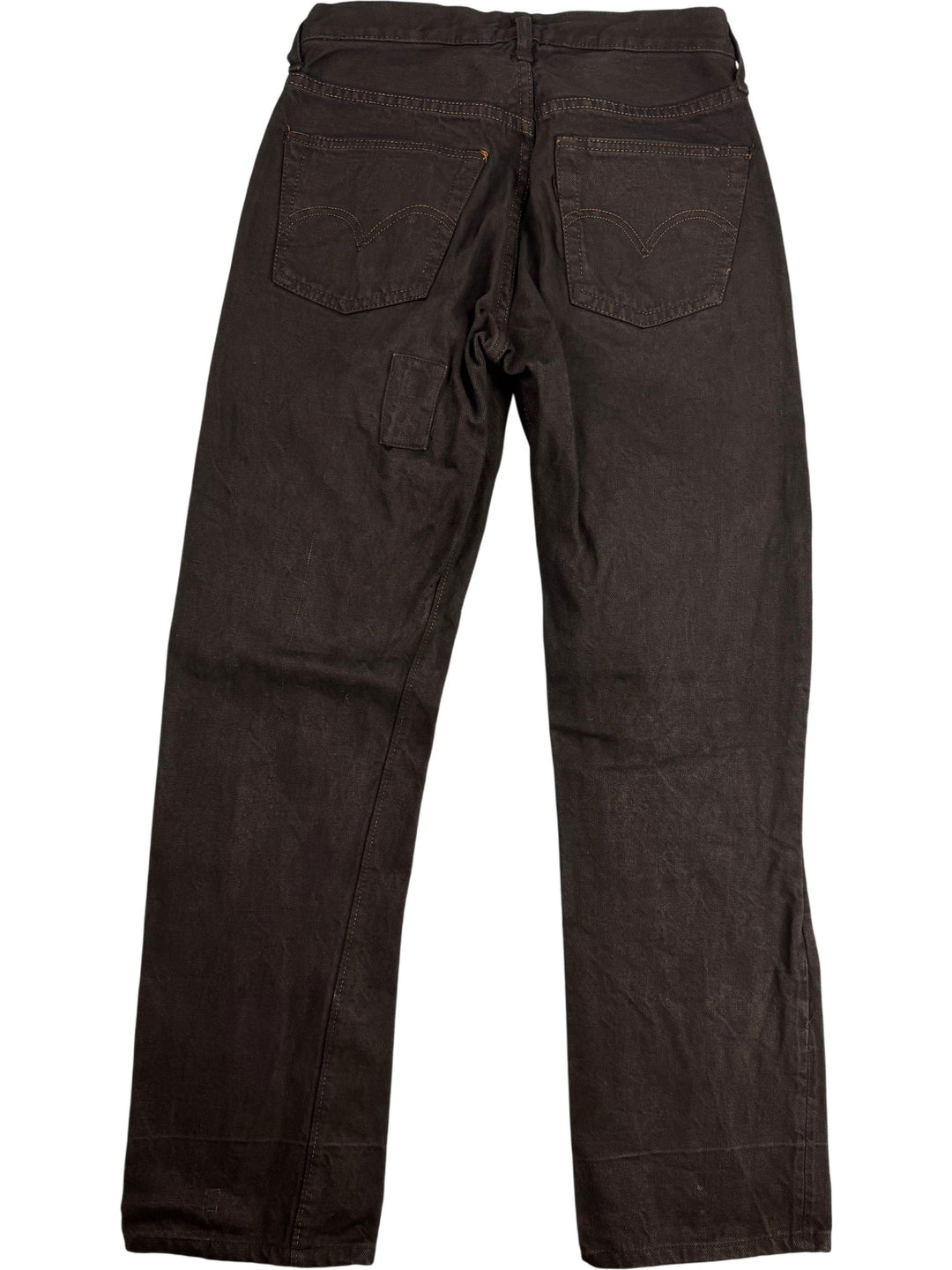 Black Denim Straight Leg Jeans - W27 L28 - Think Vintage