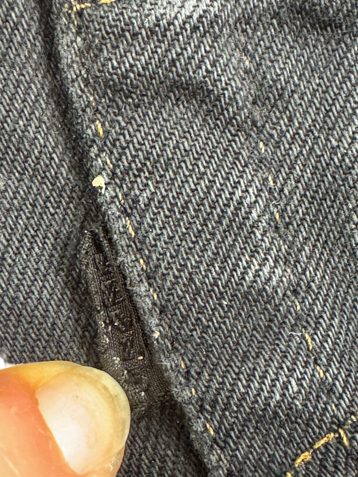 Black Denim Straight Leg Jeans - W27 L28 - Think Vintage