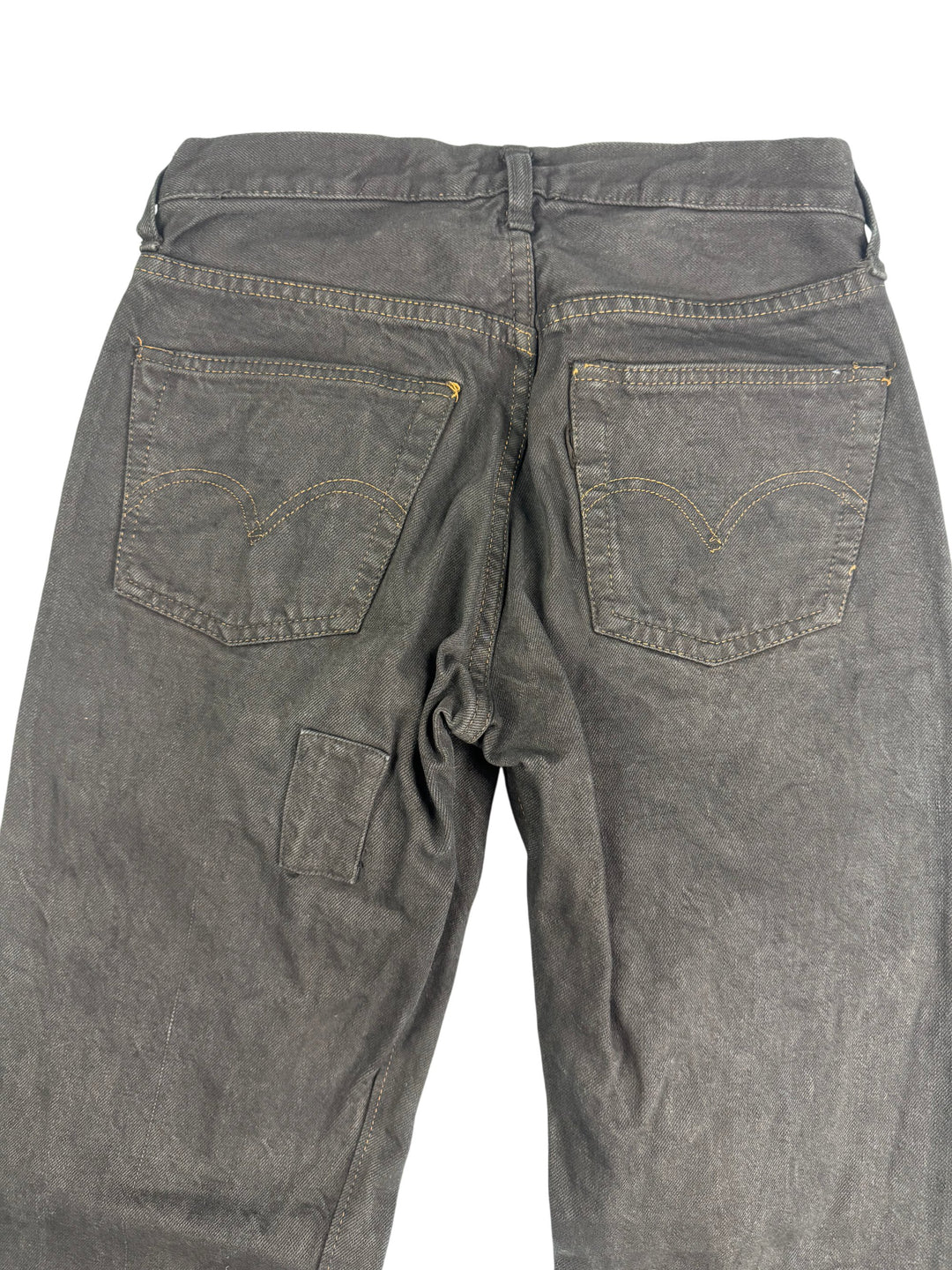 Black Denim Straight Leg Jeans - W27 L28 - Think Vintage ltd