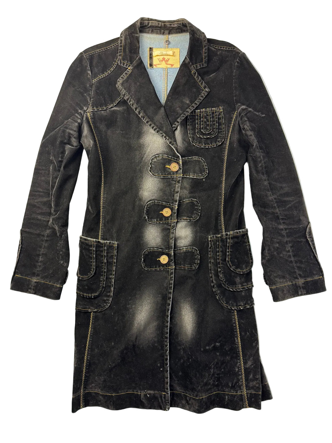 Black Denim Trucker Jacket - S/M - Think Vintage ltd