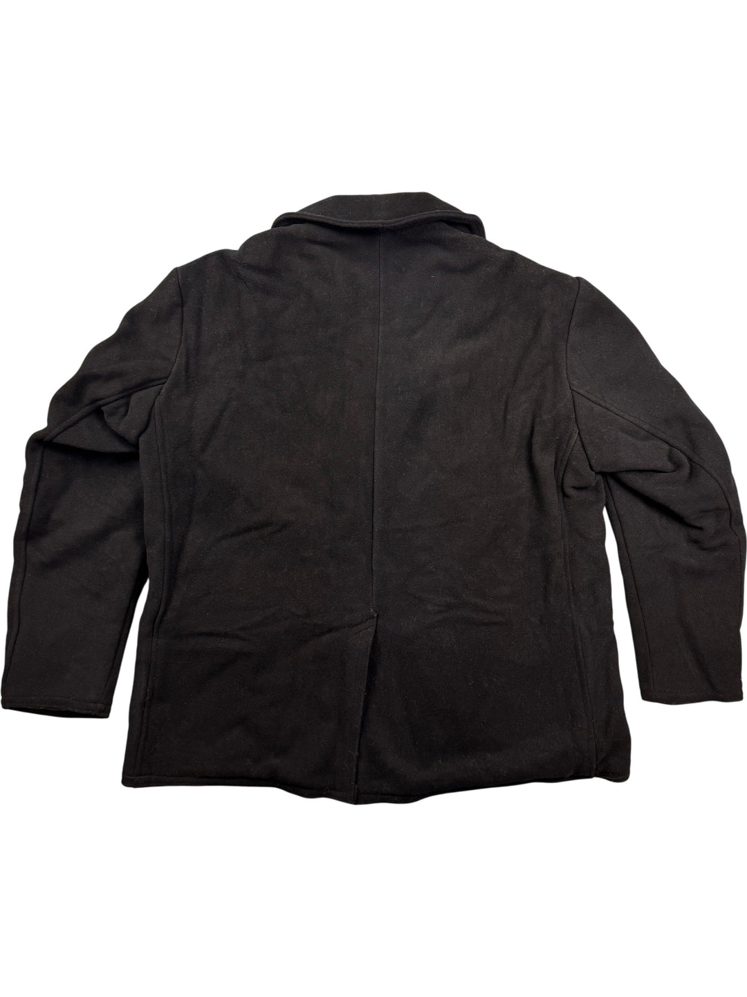 Black Double Breasted Pea Coat - XL - Think Vintage ltd