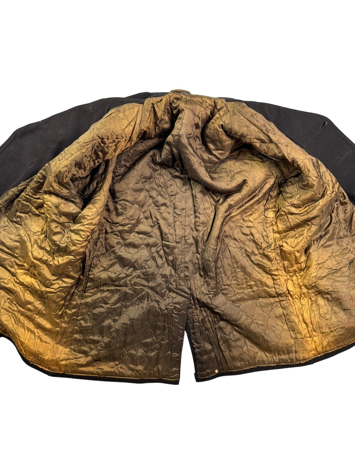 Black Double Breasted Pea Coat - XL - Think Vintage ltd