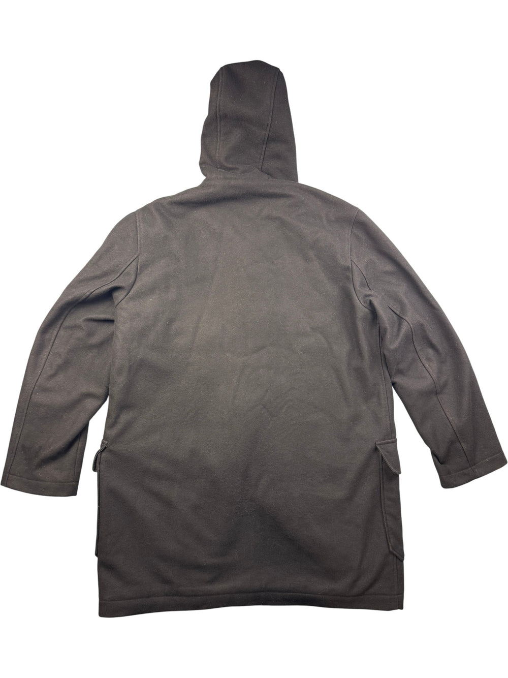 Black Duffle Coat With Toggle Fastenings - XL - Think Vintage ltd