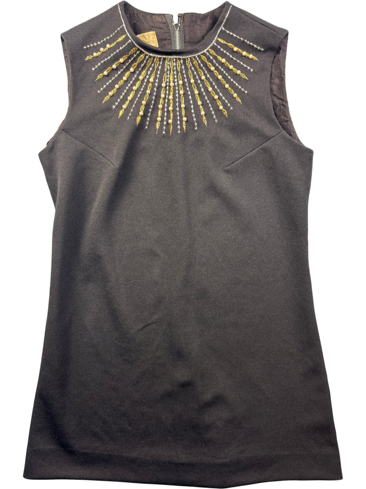 Black Embellished Sleeveless Top - S