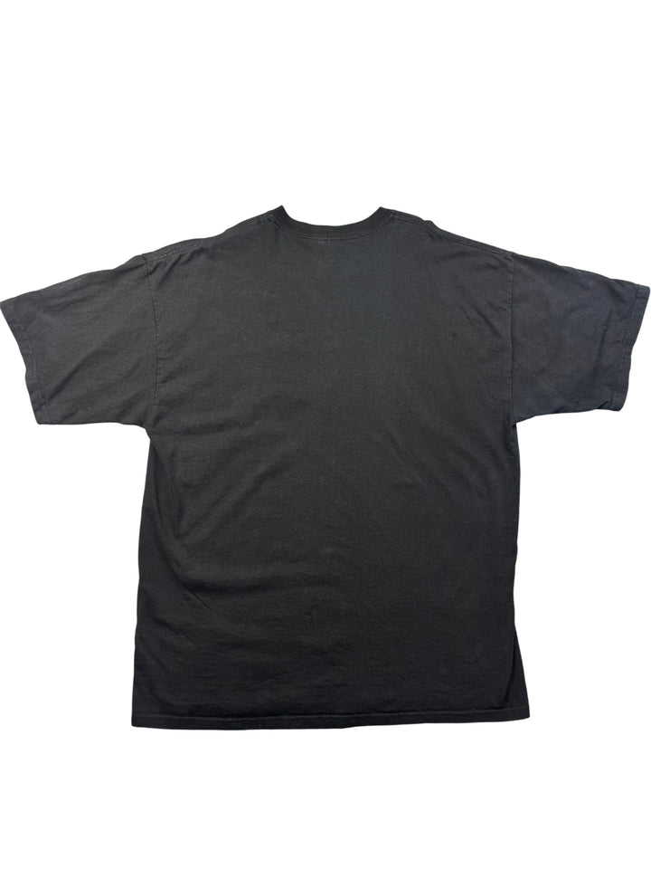 Black Graphic T-Shirt with Guitar Design - XL