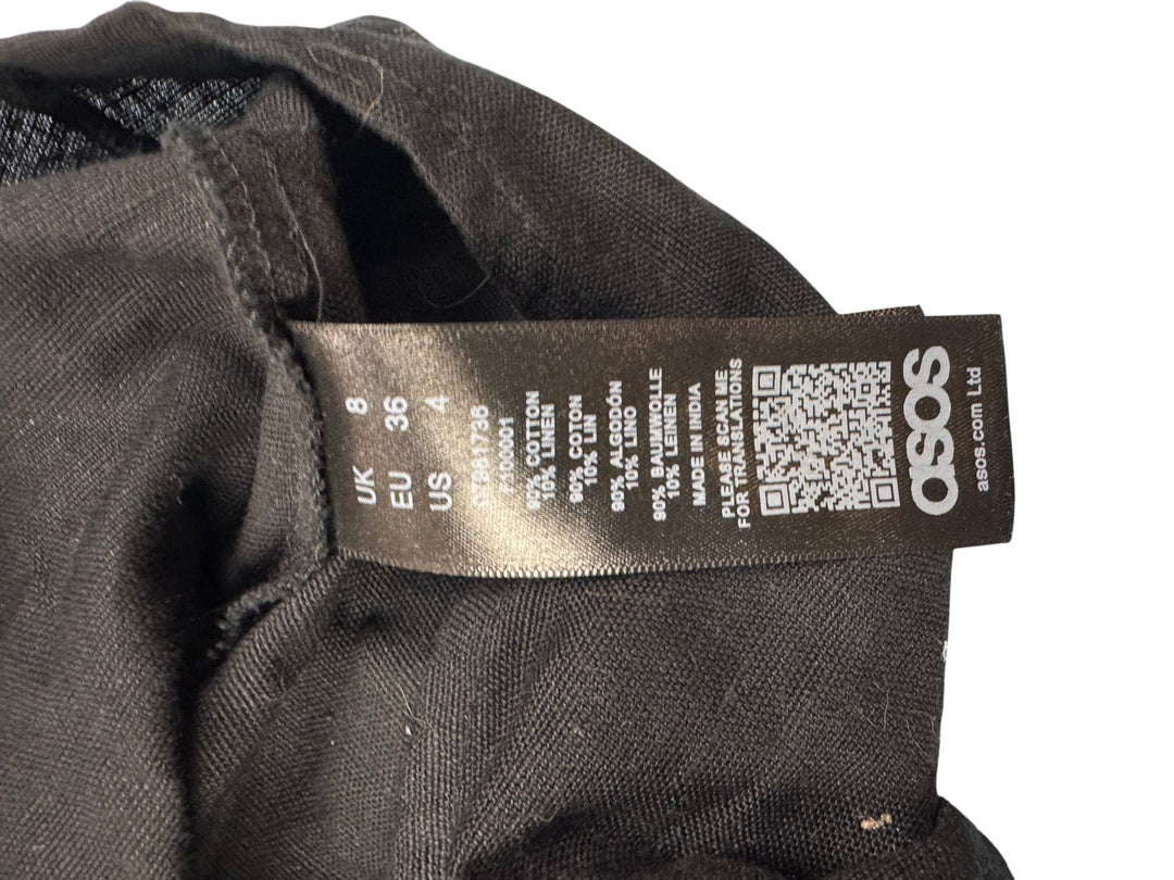 Black Halter Neck Buttoned Dress - S - Think Vintage