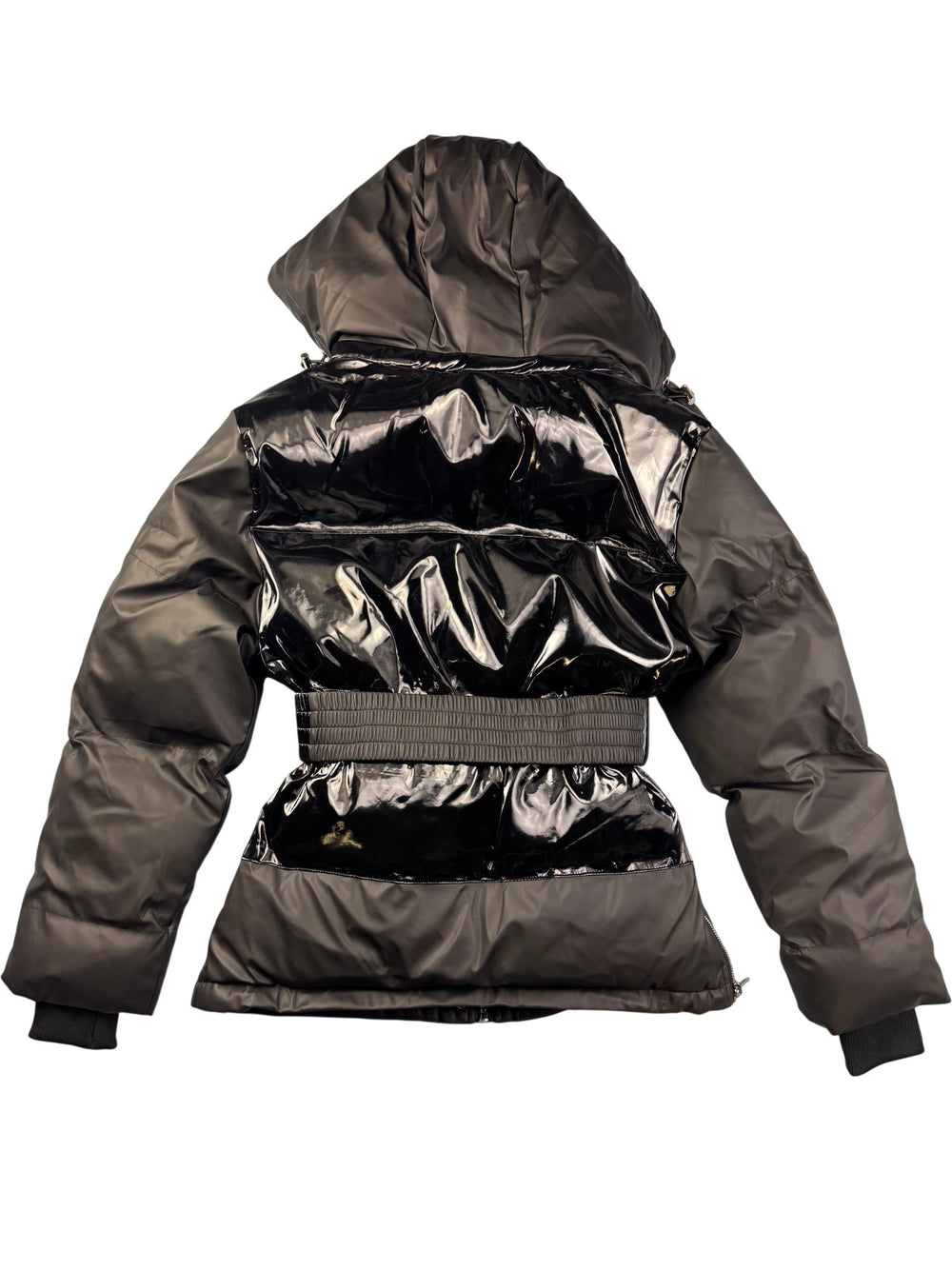 Black Hooded Puffer Jacket - M - Think Vintage ltd