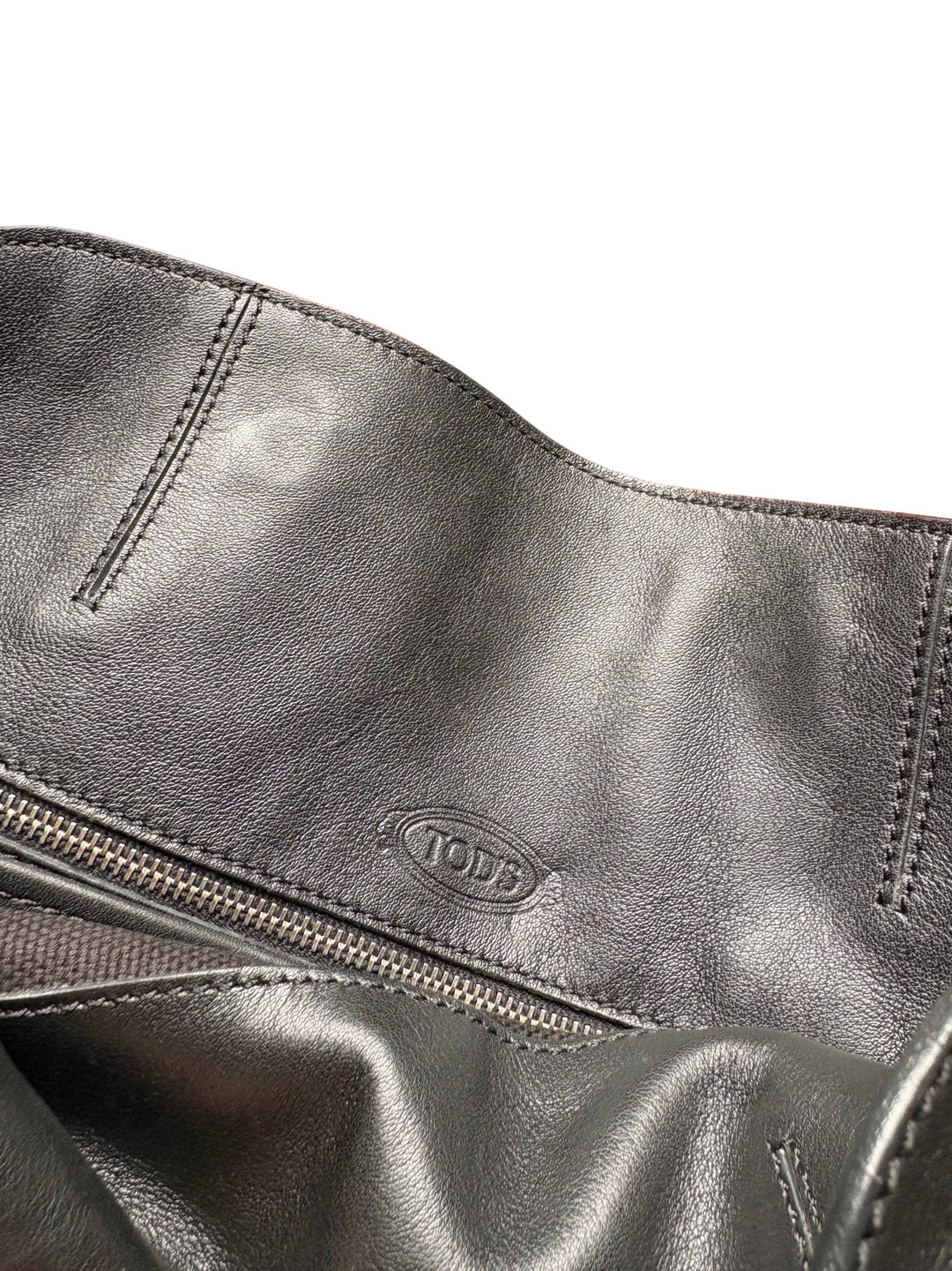 Black Leather Tods Shoulder Bag