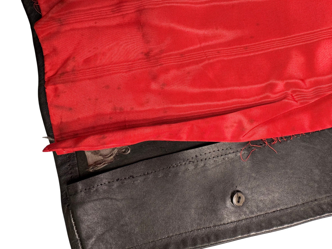 Black Leather Waistcoat - S/M - Think Vintage ltd