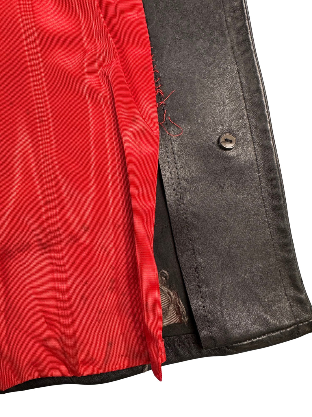 Black Leather Waistcoat - S/M - Think Vintage ltd