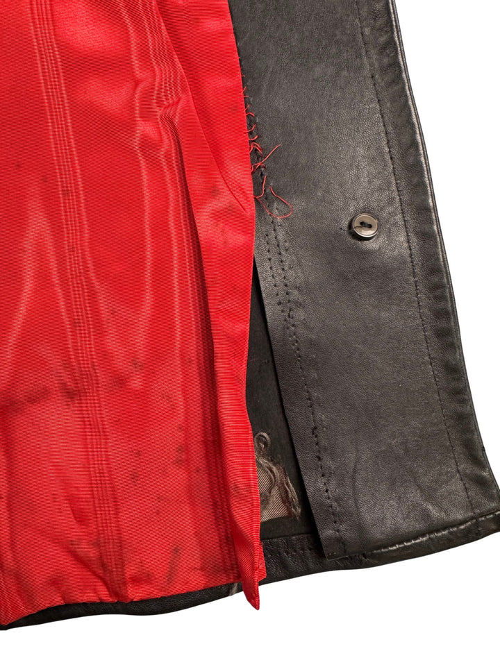 Black Leather Waistcoat - S/M - Think Vintage ltd