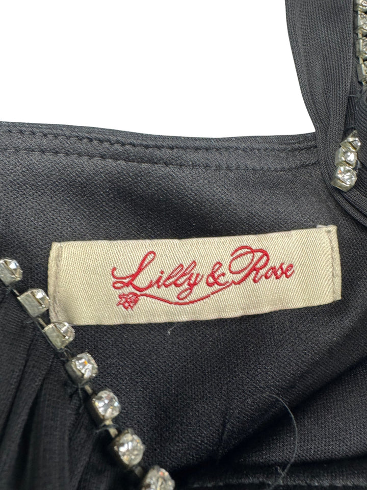 Black Lilly & Rose Embellished Dress - S - Think Vintage ltd