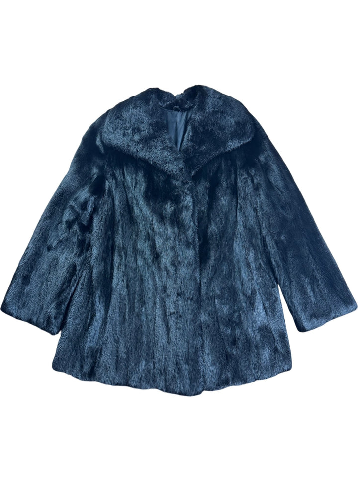 Black Mink Fur Coat - M - Think Vintage ltd
